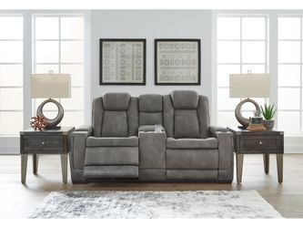 Next-Gen DuraPella Dual-Tone Slate Power Reclining Loveseat w/ Console