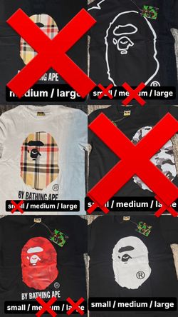 Bape shirts small , medium, large