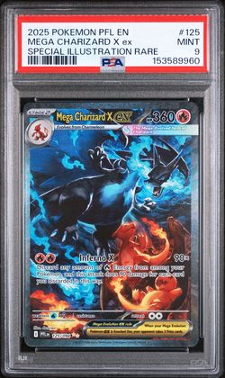 2025 POKEMON PFL EN-PHANTASMAL FLAMES #125 MEGA CHARIZARD X EX PSA 9