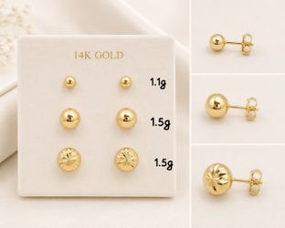 14k Gold Stud Earrings