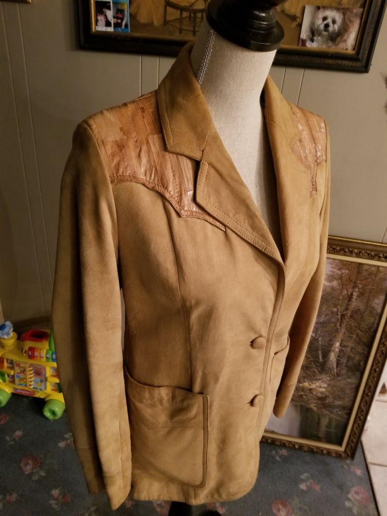 Combination suede and leather jacket