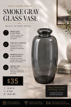Smoke Glass Vase Small