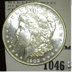 1903 o Morgan Silver Dollar, Brilliant Uncirculated.