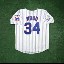 Kerry Wood 1998 Chicago Cubs Men's Home White Jersey w/ "Harry Caray" Patch
