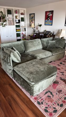 Anabei Couch, Green, 8.5ft long 3ft deep, 3.5ft high