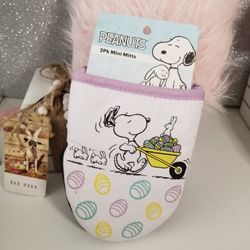 Peanuts 2 Pack Oversized Mini Oven Mitts Snoopy Easter Spring Pastels New