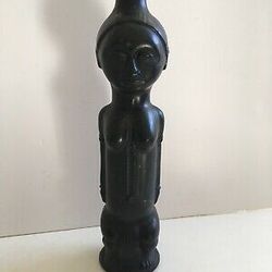 Rare! RARE VINTAGE MOREY GLASS BOTTLE IN THE SHAPE OF AN AFRICAN LADY

