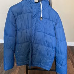Men Extra Large Water Resistance Jacket Blue 