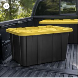 Sterilite Large Durable Plastic Storage Bin with Snap On Lid 27 Gallon Size L28"xW19"xH15" $10/EACH New Condition 