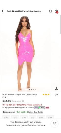 Sequin mini dress ! Hot Pink ! Size XL