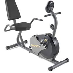 Marcy Magnetic Recumbent Bike with Adjustable Resistance and Transport Wheels