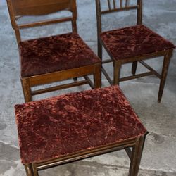 2 Vintage Chairs & Foot Rest 