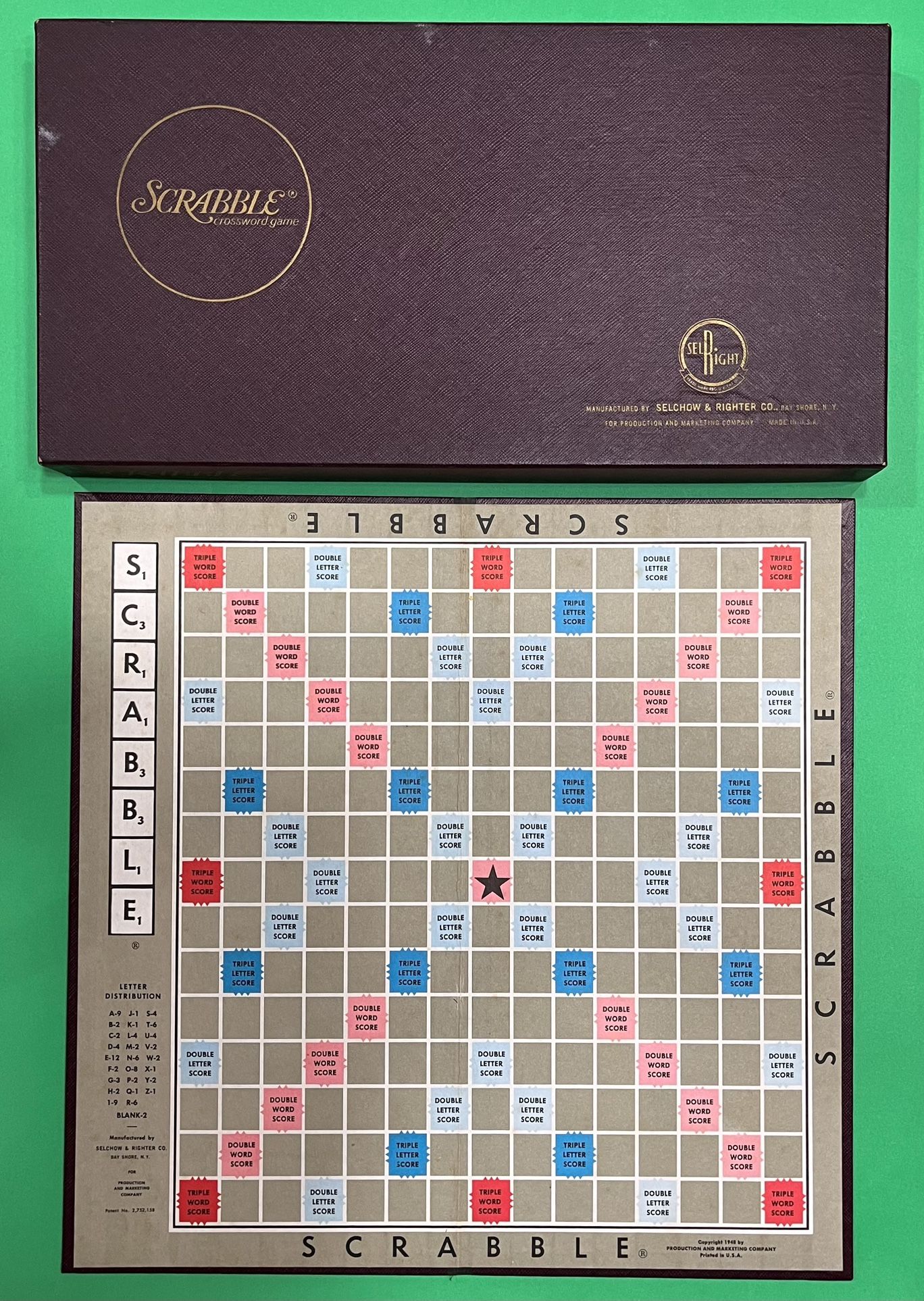 Vintage Scrabble Crossword Board Game by Selchow & Righter Co. (late 60’s)