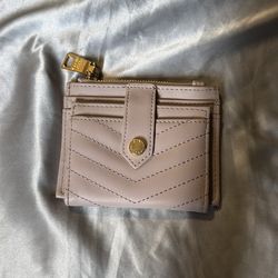 Steve Madden Taupe Card Holder Wallet with Zip Pocket