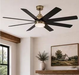 62 in. Indoor/Outdoor Brushed Gold DC Motor Ceiling Fan