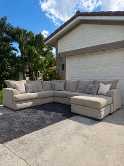 FREE DELIVERY‼️ Beige L-Shape Sectional Sofa