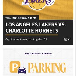2 Laker Tickets For Tonight 1/15/2025 With Parking 