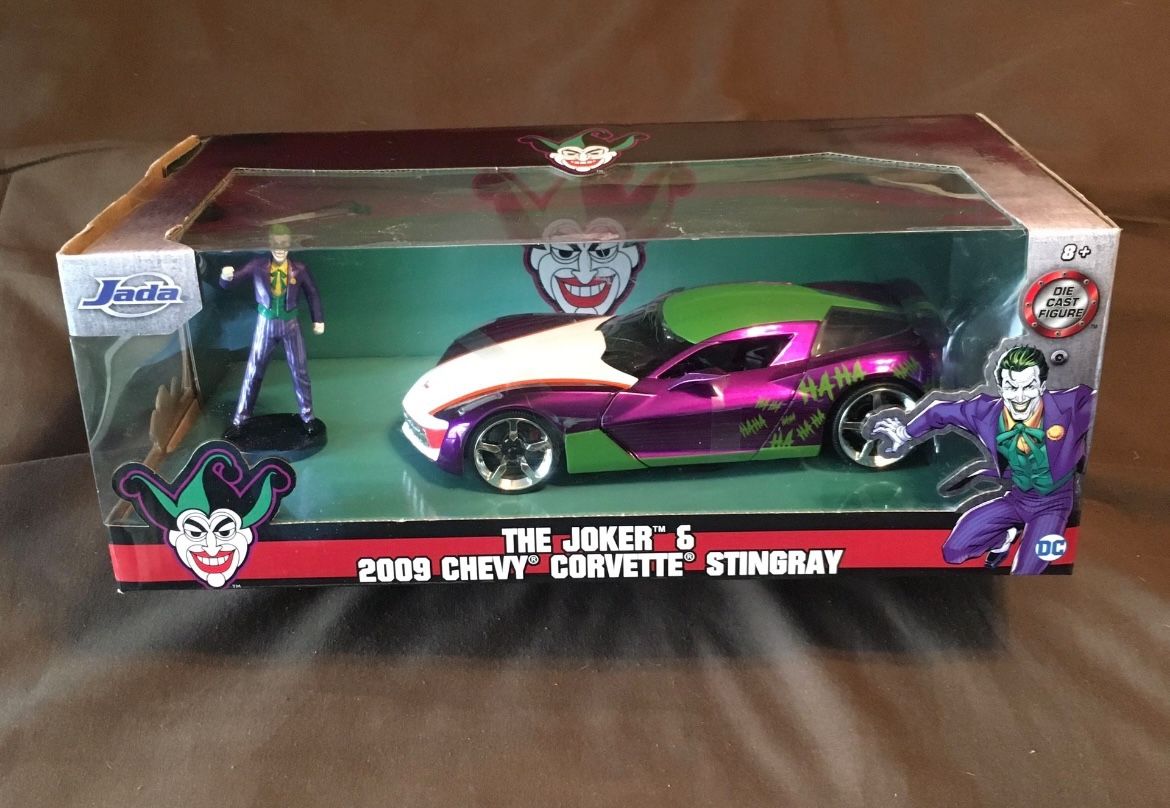 Jada All Metal DC Joker And Chevy Corvette