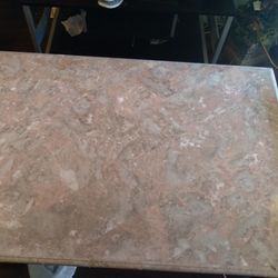 2 Granite End Tables And A Center Table With Matching Lamps 