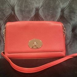 Vibrant Red Coach Crossbody Bag