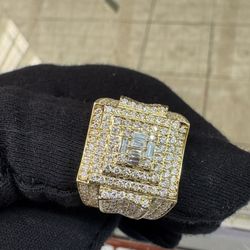 10K YELLOW GOLD RING 2.32CT  DIAMOND MENS RING