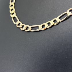 14kt Gold Tri Color Solid Figaro Necklace 24” 6.2mm 29.50grams 166414 3