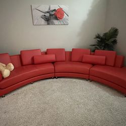 Divani Casa A94 Contemporary Bonded Leather Sectional Sofa & Ottoman