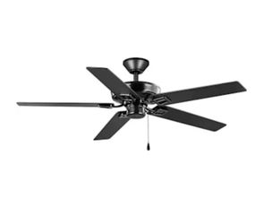 52 In. Matte Black Indoor/Outdoor 5 Blade Ceiling Fans