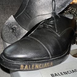 Men’s Balenciaga Black Leather Dress Shoes Size 9 42EU