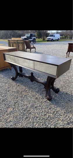 Dark Wood Console Table with Drawers