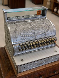 Antique 1913 National Cash Register Model 341 Ornate Brass NCR Register Display