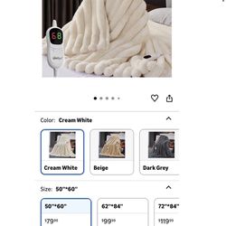 Heated Throw Blanket 50” *60” NEW