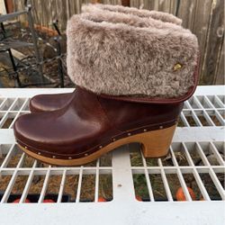 Uggs Fold Down Clog Boots With Fur Size 10