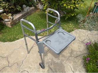 Lightweight ALUMINUM Metal WALKER Foldable Adjustable Eating Tray