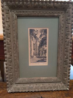 San Gabriel Mission Etching (signed)