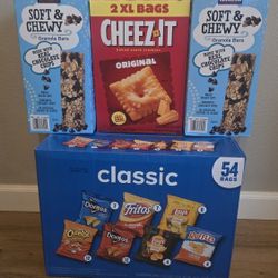 Classic chips, Granola bars,Cheez-it
