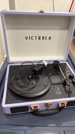 Purple Victrola record player