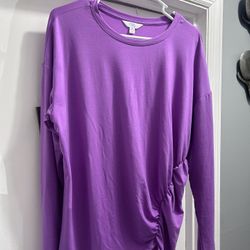 Xl. Lilac Long Sleeve Tunic Top Light Weight. Time N True Brand 