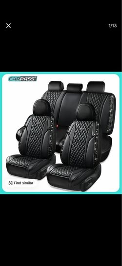 CAR PASS Bling Car Seat Covers, Microfiber Nappa Leather Luxury Cushioned