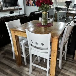 100% Wood Table And Chairs 