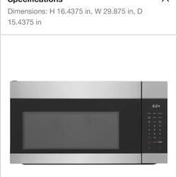 Microwave Oven Filter And Vent 30” Stainless Steel 