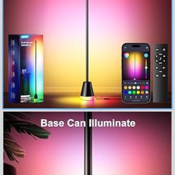 RGB Floor Lamp, Smart LED Corner Lamp for Living Room Bedroom, 16 Million DIY Colors Standing Lamp with Music Sync App & Remote Control, Cool Modern M