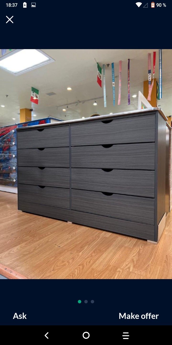 Cathy Dresser Grey 8 Drawers $299
