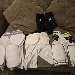 Bundle of football girdle pads & shin guards