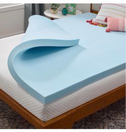 Blue Gel Memory Foam Mattress Topper
