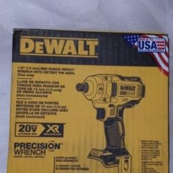 DEWALT XR 20v Brushless Cordless 1/2" Mid-range  IMPACT WRENCH WITH DETENT PIN ANVIL 