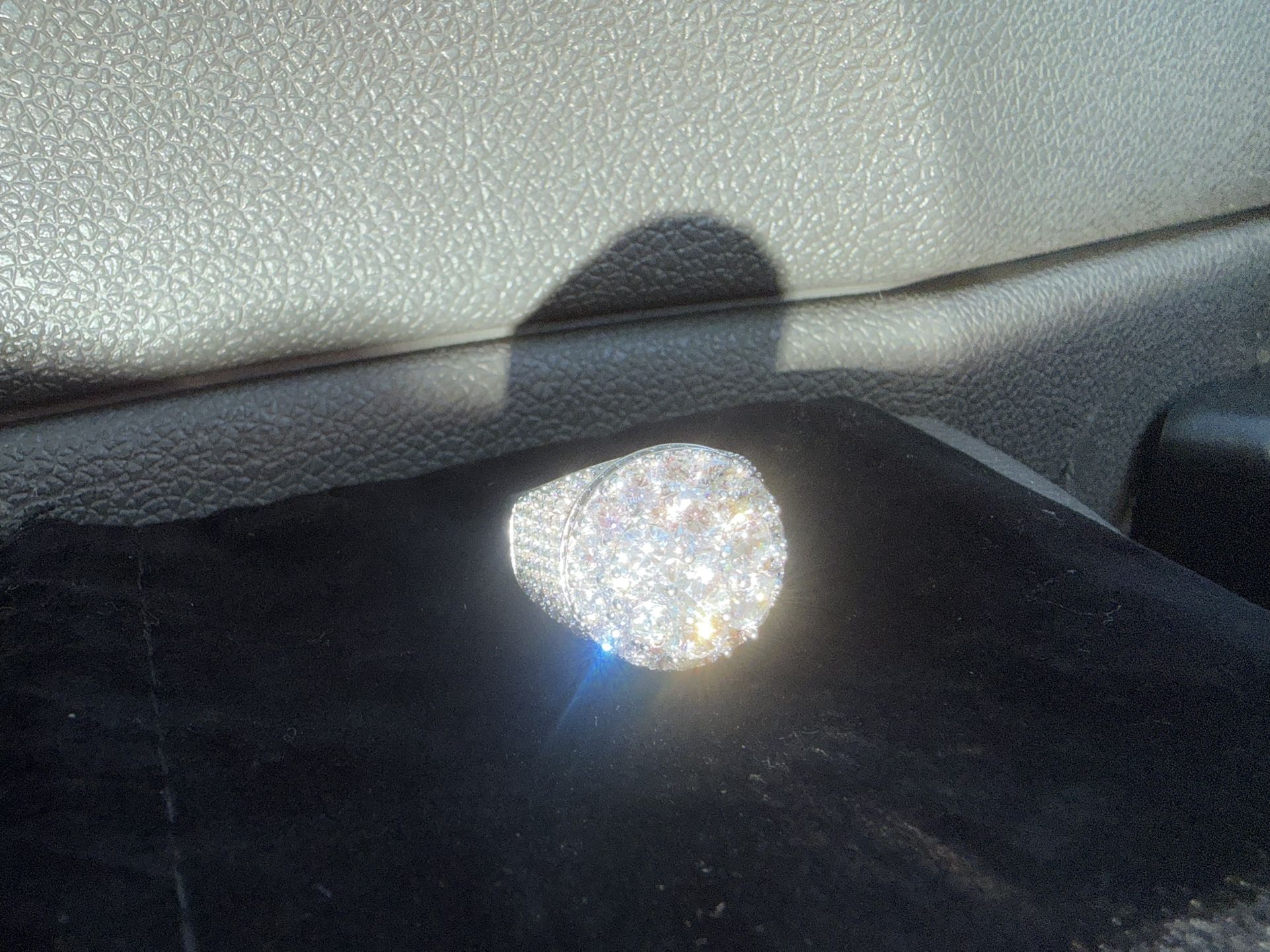 Ring sterling silver with Moissanite lab created diamonds (like new)  (Read ad before messaging)   