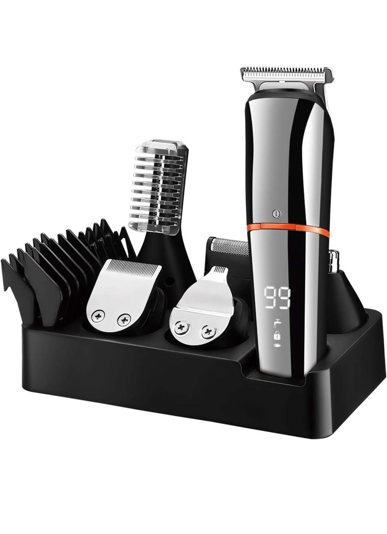 Beard Trimmer for Men Hair Clippers Body Mustache Nose Hair Groomer Cordless Precision Trimmer 6 in 1 Grooming Kit Waterproof USB Rechargeable