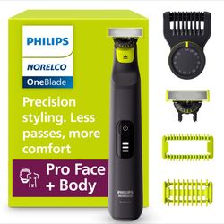 Norelco Philips OneBlade Pro 360 Face + Body Electric Shaver Beard Trimmer And Body Groomer