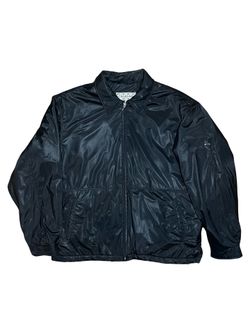 Vintage Crossings Black Quilted Nylon Full Zip Bomber Jacket Men’s Large Y2K